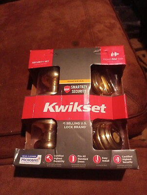 #ad Kwikset Smartkey Security Set Polished Brass $37.99