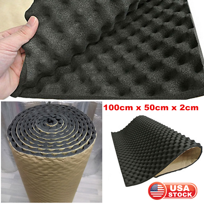 #ad 100cm x 50cm Car Sound Noise Insulation Mat Barrier Foam Deadener 20mm Universal $14.48