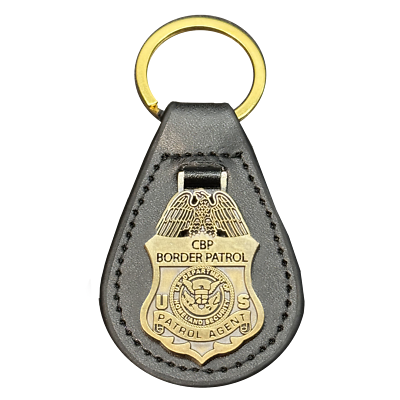 #ad EL14 012 CBP Border Patrol Agent Mini Shield BPA challenge coin leather keychain $13.99
