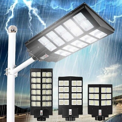 #ad Outdoor Commercial 4000W LED Solar Street Light IP67 Dusk to Dawn Road LampPole $92.99