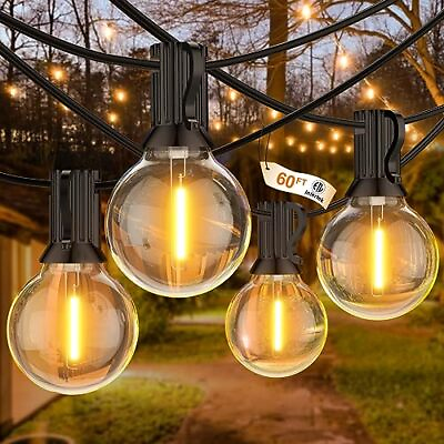 #ad 60FT Outdoor String Lights LED Patio Lights with 32 Bulbs Waterproof $40.99