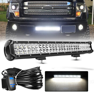 #ad Fit Ford F150 09 14 Hidden Lower Bumper Grille 180W LED Light Bar Wiring Kits $45.99