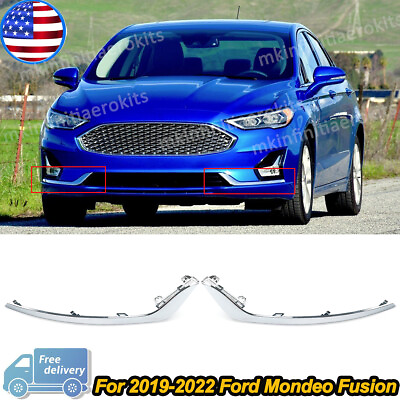 #ad For Ford Fusion 2019 2020 Chrome Front Fog Lamp Light Strip Trim Left Right $45.98