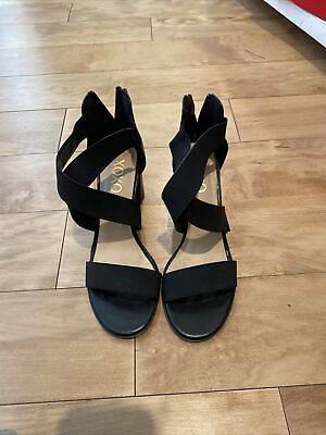 #ad XOXO Dressy Sandals Black Strappy High Heels Shoes 8.5M $25.00