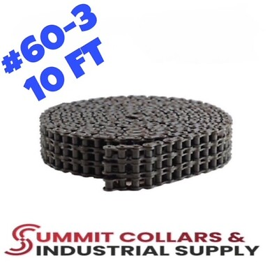 #60 3 Triple Strand Roller Chain 10FT Triplex New from Factory $128.99