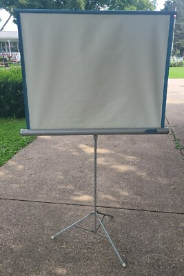 #ad VINTAGE Radiant Film Projector Screen Portable 30quot; x 40quot; Silver Movie Watching $63.11