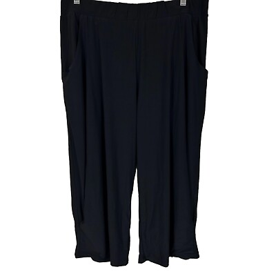 #ad Attitudes by Renee Women#x27;s Petite Como Jersey Pleated Soft Pant Black PXL Size $20.00