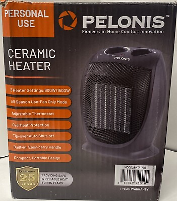 #ad PELONIS Portable 1500W 900W Quiet Cooling amp; Heating Space Heater Open Box $26.88