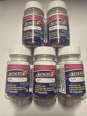 #ad 5 20ct Stacker 3 XPLC Bottles Dietary Supplement Weight Loss 100 Pills FREE SHIP $23.99