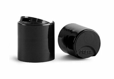 #ad Black Disc Dispensing Caps 20 410 OR 24 410 Push Down small bottle closures lid $7.95