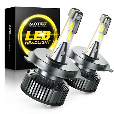 #ad AUXITO H4 9003 LED Headlight Kits High Low Beam White Light Bulbs CANBUS Y13 EXF $45.99