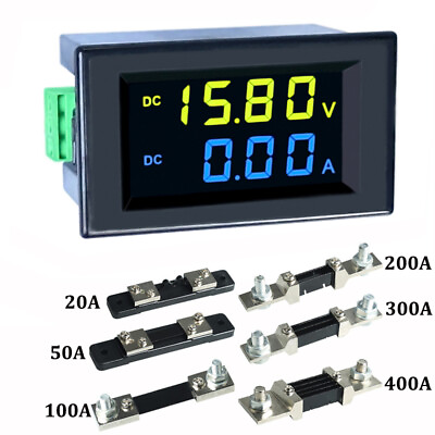 #ad DC 0 600V 10A 20A 50A 100A LCD Digital Voltage Amp Panel Meter Voltmeter Ammeter $16.99
