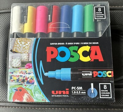 POSCA Paint Markers Medium Point Marker Tips PC 5M Assorted Ink 8 Count NEW $14.95
