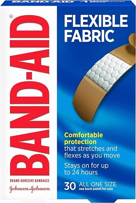 #ad Band Aid Flexible Fabric Adhesive Bandages First Aid One Size Fits All 30 Ct. $4.48