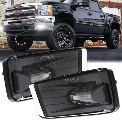 #ad Fit For 07 13 Chevy Silverado 1500 2500 3500 Tahoe Bumper LED Fog Lights Pair $61.59