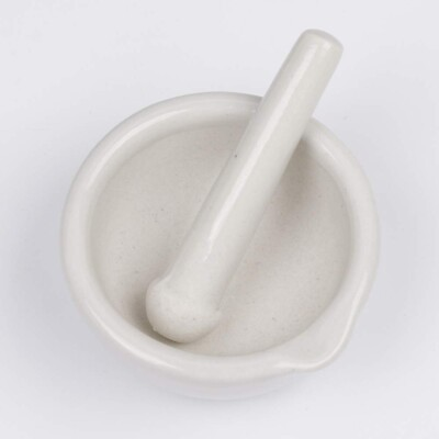 #ad Mortar And Pestle Set Classic Marble Natural Stone White Pestal To Grind Food US $10.50