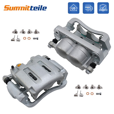 Pair Front Brake Calipers w Brackets For 2005 2012 Ford F 250 F 350 Super Duty $159.79
