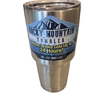 Rocky Mountain Tumbler With Lid 30 Oz Stainless Steel Insulated Travel Mug New C $10.88
