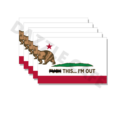 #ad F This Im Out Bye California Conservative Right Wing Decal 5 pk 5quot; wide $4.49