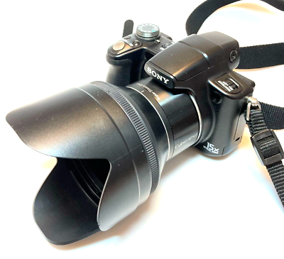 #ad Sony Digital Camera Cyber Shot DSC H50 Black 9.1MP 15x Lens Hood Battery JP $44.99