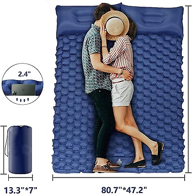 #ad Portable Camping Sleeping Pad w Pillow Built in Foot Pump for 2 persons $39.99