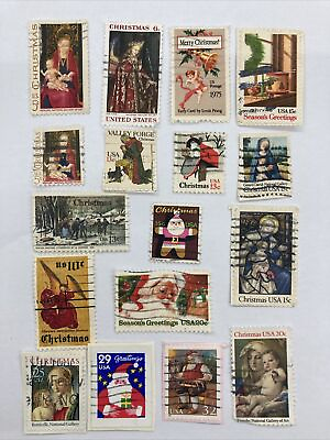 #ad Lot Of 17 US Used Christmas Stamps 5610131520252932 Cents A16 $13.50