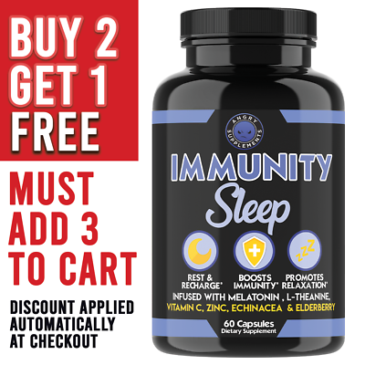 #ad Immunity Sleep With Melatonin L Theanine Vitamin C Zinc amp; Elderberry 1pk $14.99