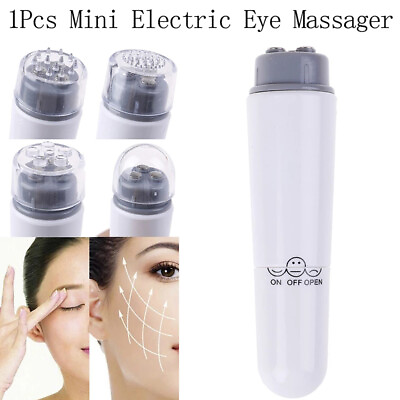 #ad NEW Electric 4 Head Mini Face Eye Massager Pen Facial Anti Wrinkle Anti Aging T $6.99