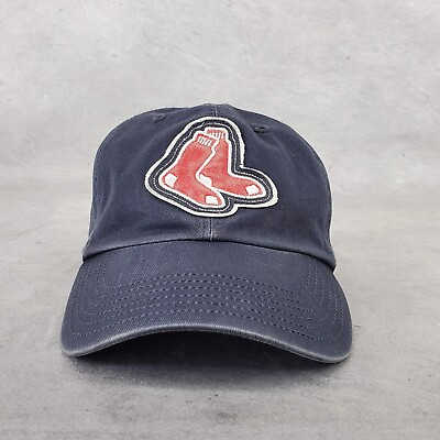 #ad Red Sox 47 Twins Blue Hat Sox Logo Relaxed Garment Washed Adjustable Womans Cap $22.49