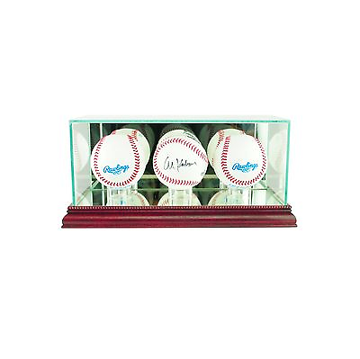 #ad *New Triple 3 Baseball Glass Display Case NCAA w 3 molding colors UV $46.13