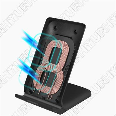 #ad 10W Wireless Fast Charging Mobile Phone Bracket Vertical Charging Bracket Black $15.11