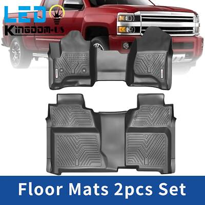 #ad Floor Mats Liners for Silverado Sierra 1500 Crew Cab Bench Seating Protection $90.99