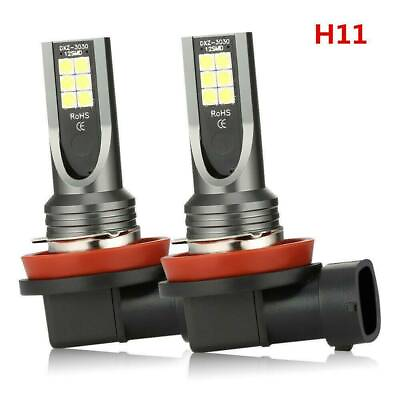 #ad H11 LED Headlight Super Bright Bulbs Conversion Kit 6000K White Low Beam 2 Pack $7.94