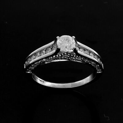 #ad Estate 1.00 Ct Round Diamond 14K White Gold Engagement Ring Certified $1426.83