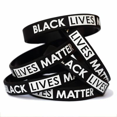 #ad 100 BLACK LIVES MATTER Bracelets Support Wristbands Pick Child Adult XL Size $18.00