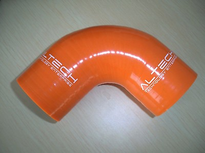 #ad 3#x27;#x27; To 3.25quot; 76mm 83mm Silicone 90 Degree Elbow Reducer Turbo Pipe Hose Orange $9.57