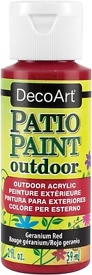 #ad DecoArt Patio Paint 2oz Geranium Red $8.41