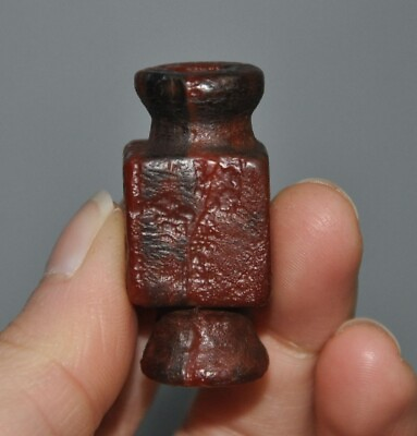 #ad 1.6quot; old Chinese Hongshan culture Agate Carved Talisman Jade Cong pendant $21.25