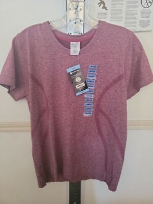 #ad NWT Womens Members Mark Active Wicking Tee Burgundy Size XL $9.56