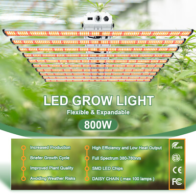 #ad 640W 800W Led Grow Lights Veg Bloom Plants Full Spectrum Datachable bar HPS HID $19.58