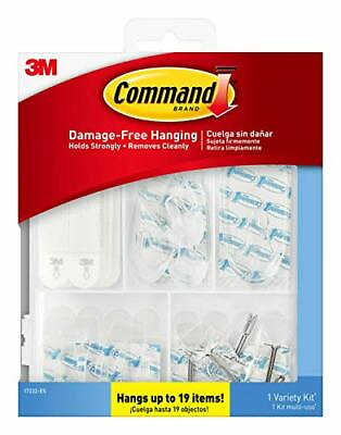 #ad Command Clear Variety Kit 17232 ES Hooks and Strips to Hang Up to 19 Items $19.99