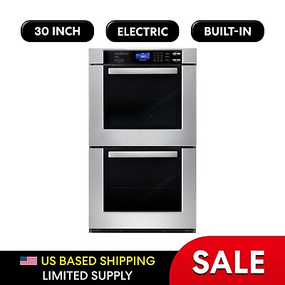 #ad 30 in. Electric Double Wall Oven Open Box with Turbo True European Convection $1312.99