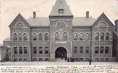 #ad Armory Bridgeport Connecticut Very Early Postcard Used in 1907 $12.00
