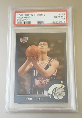 #ad 2002 03 TOPPS CHROME YAO MING CHINESE VERSION ROOKIE #146 PSA 10 GEM MINT RARE $640.00