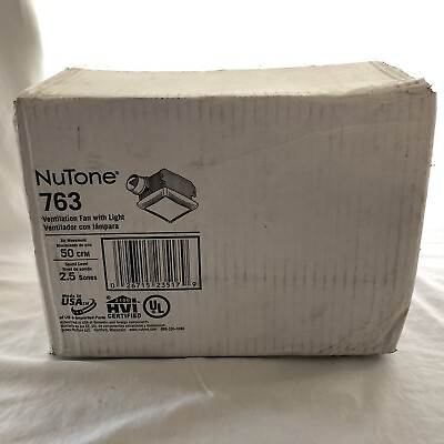 #ad Nutone 50 CFM Bathroom Exhaust Fan With Light 763N New Open Box $29.99