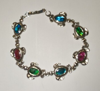 #ad Vintage Colorful Turtle Bracelet Marked SJ $12.49