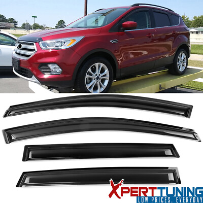 #ad Fits 13 19 Ford Escape Acrylic 4PCS Window Visors Vent Sun Shade Tape On $28.98