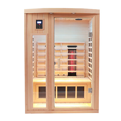 #ad 1760W 2Person Indoor Infrared Saunas Room Dry Saunas Hemlock EMF Heating Panels $2392.09