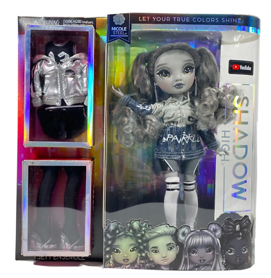 #ad Rainbow High Shadow High Fashion Doll Nicole Steel With 2 Outfits Series 1 Gray $39.47