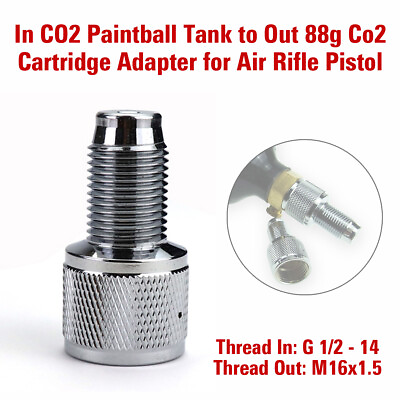 #ad Paintball CO2 Tank to 88g Cartridge Capsule Threaded Adapter for PCP Air Gun $15.56